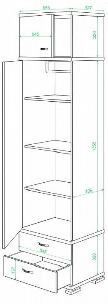 Шкаф платяной Домино КС-10 в Троицке - troick.mebel24.online | фото 2