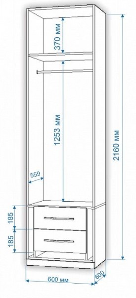 Шкаф платяной Нобиле Пл-60/60 в Троицке - troick.mebel24.online | фото 2