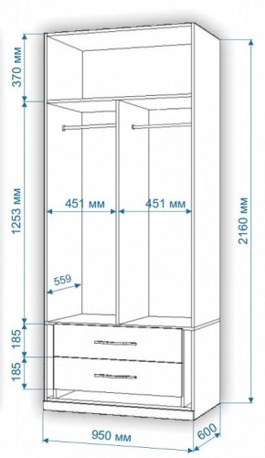 Шкаф платяной Нобиле Пл-95/60 в Троицке - troick.mebel24.online | фото 2