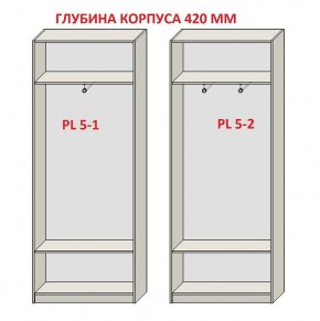 Шкаф распашной серия «ЗЕВС» (PL3/С1/PL2) Серый камень/Небраска натуральный в Троицке - troick.mebel24.online | фото 8