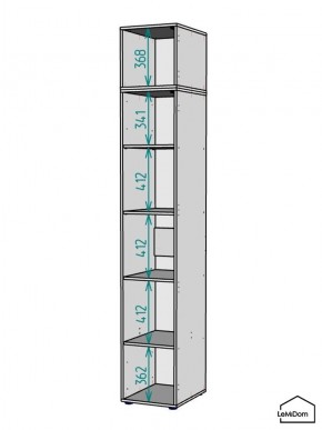 Шкаф с антресолью Linnea MHR-1A-2 2450х400х510 (Белый-М 11.1.2) в Троицке - troick.mebel24.online | фото 3
