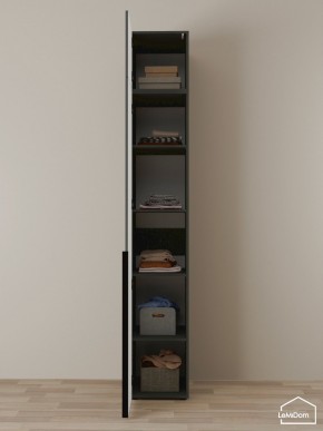 Шкаф с антресолью Linnea MHR-1A-2 2450х400х510 (Графит-М 11.1.25) в Троицке - troick.mebel24.online | фото 4