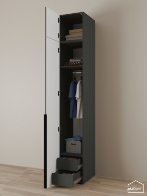 Шкаф с антресолью Linnea MHR-1A-3 2450х400х510 (Графит-М 11.1.25) в Троицке - troick.mebel24.online | фото 5