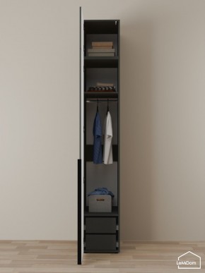 Шкаф с антресолью Linnea MHR-1A-3 2450х400х510 (Графит-М 11.1.25) в Троицке - troick.mebel24.online | фото 6