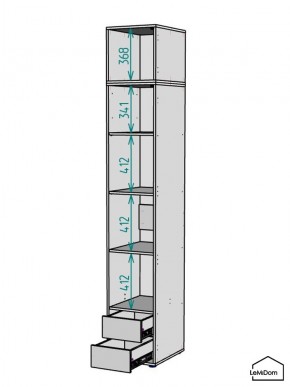 Шкаф с антресолью Linnea MHR-1A-4 2450х400х510 (Белый-М 11.1.2) в Троицке - troick.mebel24.online | фото 3