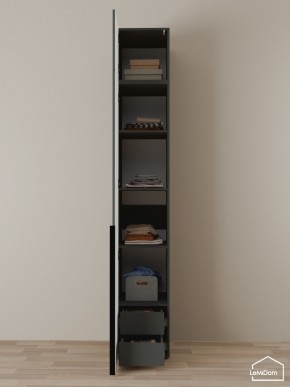 Шкаф с антресолью Linnea MHR-1A-4 2450х400х510 (Графит-М 11.1.25) в Троицке - troick.mebel24.online | фото 4