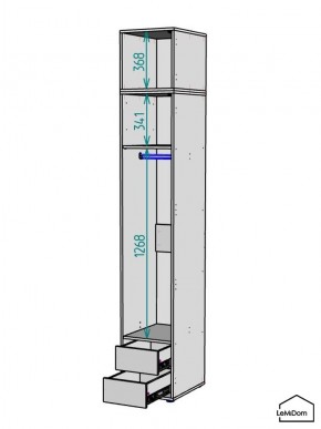 Шкаф с антресолью Linnea MHR-1POA-3 2450х400х510 (Белый-М 11.1.2) в Троицке - troick.mebel24.online | фото 3