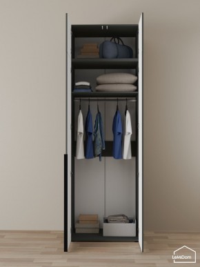Шкаф с антресолью Linnea MHR-2A-1 2450х800х510 (Графит-М 11.1.25) в Троицке - troick.mebel24.online | фото 4