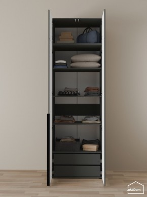 Шкаф с антресолью Linnea MHR-2A-3 2450х800х510 (Графит-М 11.1.25) в Троицке - troick.mebel24.online | фото 5