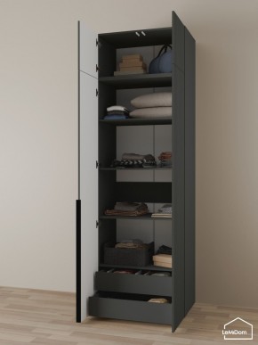 Шкаф с антресолью Linnea MHR-2A-3 2450х800х510 (Графит-М 11.1.25) в Троицке - troick.mebel24.online | фото 6