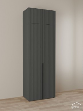 Шкаф с антресолью Linnea MHR-2A-4 2450х800х510 (Графит-М 11.1.25) в Троицке - troick.mebel24.online | фото 1