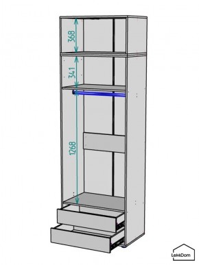 Шкаф с антресолью Linnea MHR-2POA-3 2450х800х510 (Белый-М 11.1.1) в Троицке - troick.mebel24.online | фото 3