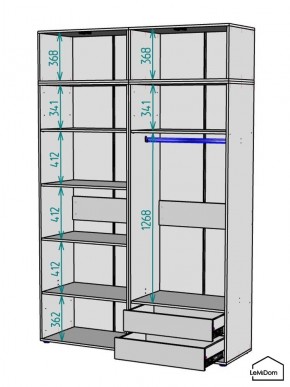 Шкаф с антресолью Linnea MHR-4POA-2 2450х1600х510 (Белый-М 11.1.2) в Троицке - troick.mebel24.online | фото 3