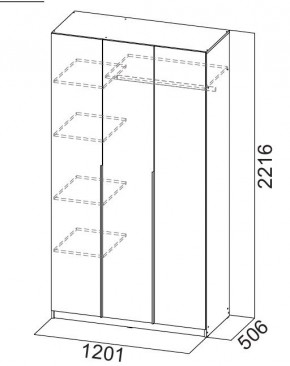 Шкаф ШК-5 (1200) Белый текстурный в Троицке - troick.mebel24.online | фото