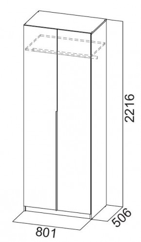 Шкаф ШК-5 (800) Белый текстурный в Троицке - troick.mebel24.online | фото