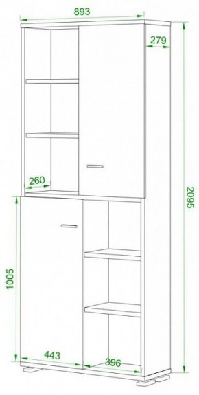 Шкаф-витрина Домино ПУ-30-2-ФС в Троицке - troick.mebel24.online | фото 2