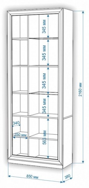 Шкаф-витрина Нобиле ШВтВ-ФСД-БЯН в Троицке - troick.mebel24.online | фото 3