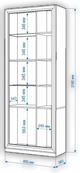 Шкаф-витрина Нобиле ШВтВ-ФСД-БЯН в Троицке - troick.mebel24.online | фото 3