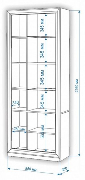 Шкаф-витрина Нобиле ШВтВ-ФСД-ФГК в Троицке - troick.mebel24.online | фото 3