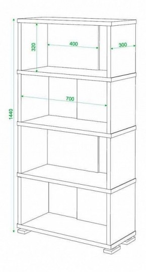 Стеллаж книжный Домино нельсон СБ-10_4 в Троицке - troick.mebel24.online | фото 2