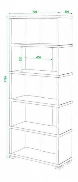 Стеллаж книжный Домино нельсон СБ-10_5 в Троицке - troick.mebel24.online | фото 3