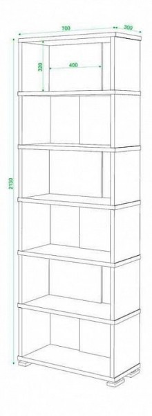 Стеллаж книжный Домино нельсон СБ-10_6 в Троицке - troick.mebel24.online | фото 3