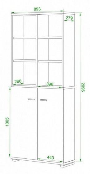 Стеллаж комбинированный Домино Лайт ПУ-30-4 в Троицке - troick.mebel24.online | фото 2