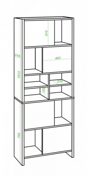 Стеллаж комбинированный Домино Lite СТЛ-ЗВХ в Троицке - troick.mebel24.online | фото 2