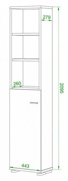 Стеллаж комбинированный Домино ПУ-20-2 в Троицке - troick.mebel24.online | фото 2