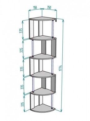 Стеллаж Maria S113-MA (Дуб Вотан) в Троицке - troick.mebel24.online | фото 3