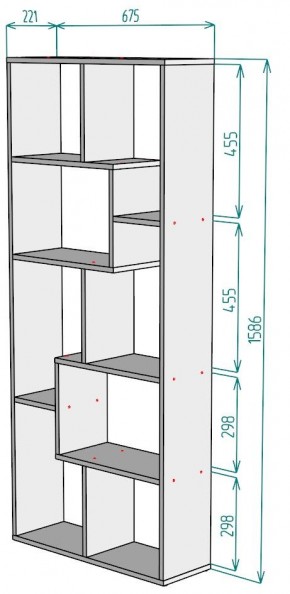 Стеллаж S8 1586х675х221 в Троицке - troick.mebel24.online | фото 2