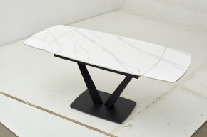 Стол ALATRI 120 MATT WHITE MARBLE SOLID CERAMIC / BLACK, ®DISAUR в Троицке - troick.mebel24.online | фото 1