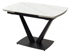 Стол ALATRI 120 MATT WHITE MARBLE SOLID CERAMIC / BLACK, ®DISAUR в Троицке - troick.mebel24.online | фото 2