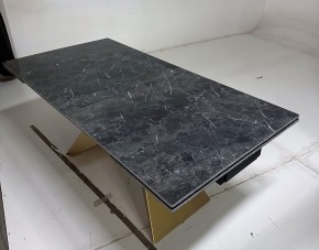 Стол ALES 180 BLACK GRAVE SOLID CERAMIC, керамика / бронзовый, ®DISAUR в Троицке - troick.mebel24.online | фото 5