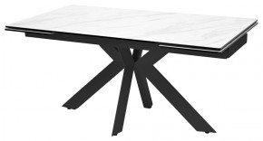 Стол BELLUNO 160 MARBLES KL-99 Белый мрамор матовый, итальянская керамика/ черный каркас, ®DISAUR в Троицке - troick.mebel24.online | фото 1