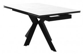 Стол BELLUNO 160 MARBLES KL-99 Белый мрамор матовый, итальянская керамика/ черный каркас, ®DISAUR в Троицке - troick.mebel24.online | фото 2