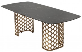 Стол CHIAVARI 220 KL-116 Черный мрамор матовый, итальянская керамика / бронзовый, ®DISAUR в Троицке - troick.mebel24.online | фото 7