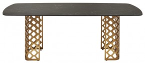 Стол CHIAVARI 220 KL-116 Черный мрамор матовый, итальянская керамика / бронзовый, ®DISAUR в Троицке - troick.mebel24.online | фото 8