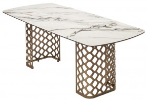 Стол CHIAVARI 220 KL-188 Контрастный мрамор матовый, итальянская керамика / Шампань, ®DISAUR в Троицке - troick.mebel24.online | фото 7