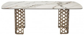 Стол CHIAVARI 220 KL-188 Контрастный мрамор матовый, итальянская керамика / Шампань, ®DISAUR в Троицке - troick.mebel24.online | фото 8