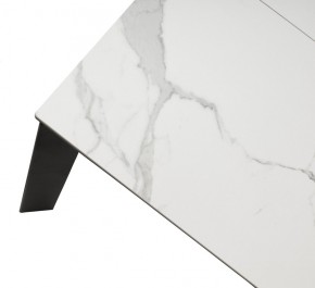 Стол CORNER 120 HIGH GLOSS STATUARIO керамика, стекло/ черный каркас, ®DISAUR в Троицке - troick.mebel24.online | фото 8