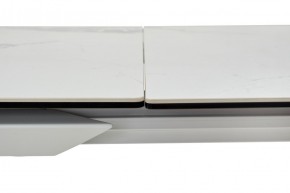 Стол CREMONA 140 HIGH GLOSS STATUARIO Белый мрамор глянцевый, керамика/ белый каркас, ®DISAUR в Троицке - troick.mebel24.online | фото 3