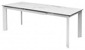Стол CREMONA 140 HIGH GLOSS STATUARIO Белый мрамор глянцевый, керамика/ белый каркас, ®DISAUR в Троицке - troick.mebel24.online | фото 4
