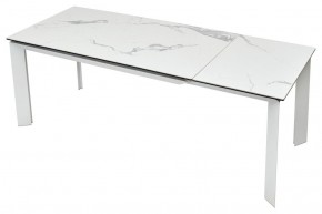 Стол CREMONA 140 HIGH GLOSS STATUARIO Белый мрамор глянцевый, керамика/ белый каркас, ®DISAUR в Троицке - troick.mebel24.online | фото 5