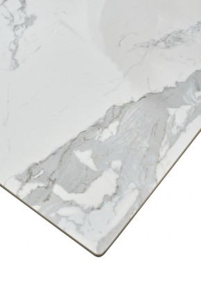Стол CREMONA 140 HIGH GLOSS STATUARIO Белый мрамор глянцевый, керамика/ белый каркас, ®DISAUR в Троицке - troick.mebel24.online | фото 6