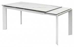 Стол CREMONA 140 HIGH GLOSS STATUARIO Белый мрамор глянцевый, керамика/ белый каркас, ®DISAUR в Троицке - troick.mebel24.online | фото 7