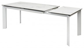 Стол CREMONA 140 HIGH GLOSS STATUARIO Белый мрамор глянцевый, керамика/ белый каркас, ®DISAUR в Троицке - troick.mebel24.online | фото 8