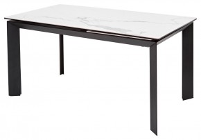 Стол CREMONA 140 MATTE STATUARIO Белый мрамор матовый, керамика/ черный каркас, ®DISAUR в Троицке - troick.mebel24.online | фото 1