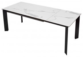 Стол CREMONA 140 MATTE STATUARIO Белый мрамор матовый, керамика/ черный каркас, ®DISAUR в Троицке - troick.mebel24.online | фото 2