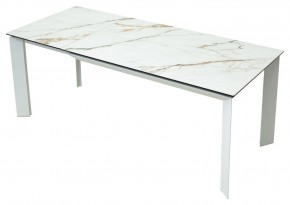 Стол CREMONA 160 KL-188 Контрастный мрамор / белый каркас, ®DISAUR в Троицке - troick.mebel24.online | фото 2